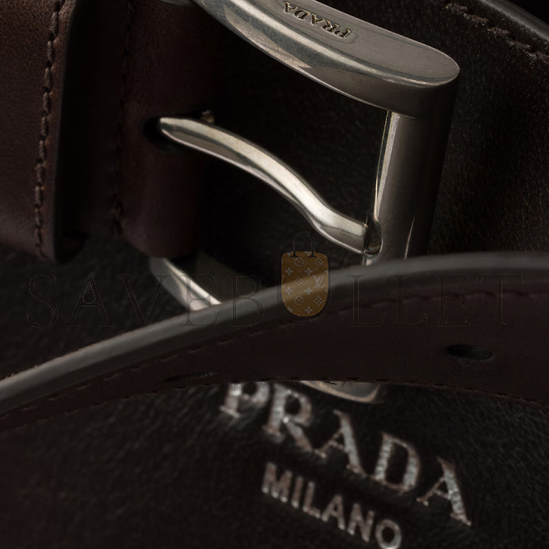 Pra*a buckle nappa leather bag with belt 2vg126 (48*34*18cm)